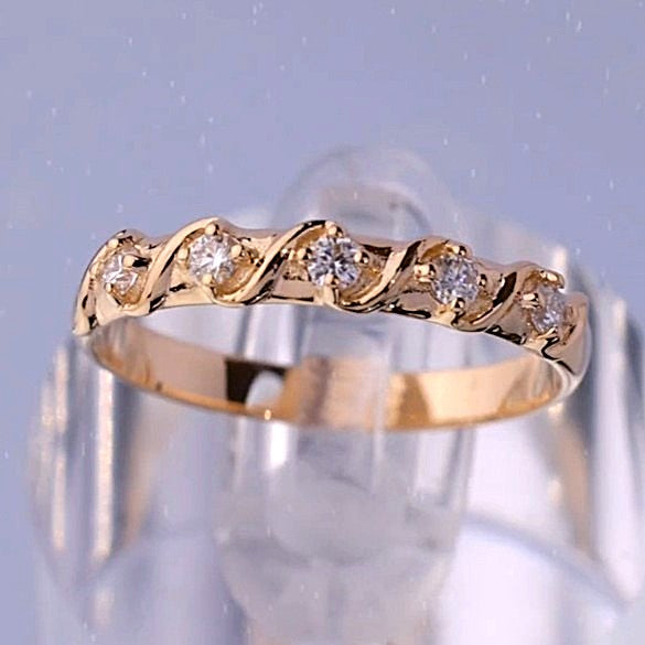 Aro de boda con moisanitas Linea eterna