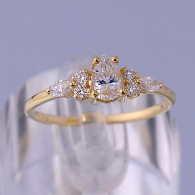 Anillo de compromiso Brillo de gotas de amor