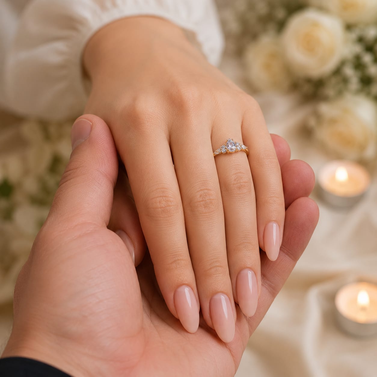 Anillo de compromiso Brillo de gotas de amor