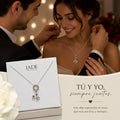 Dije+ cadena en plata, novios infinito