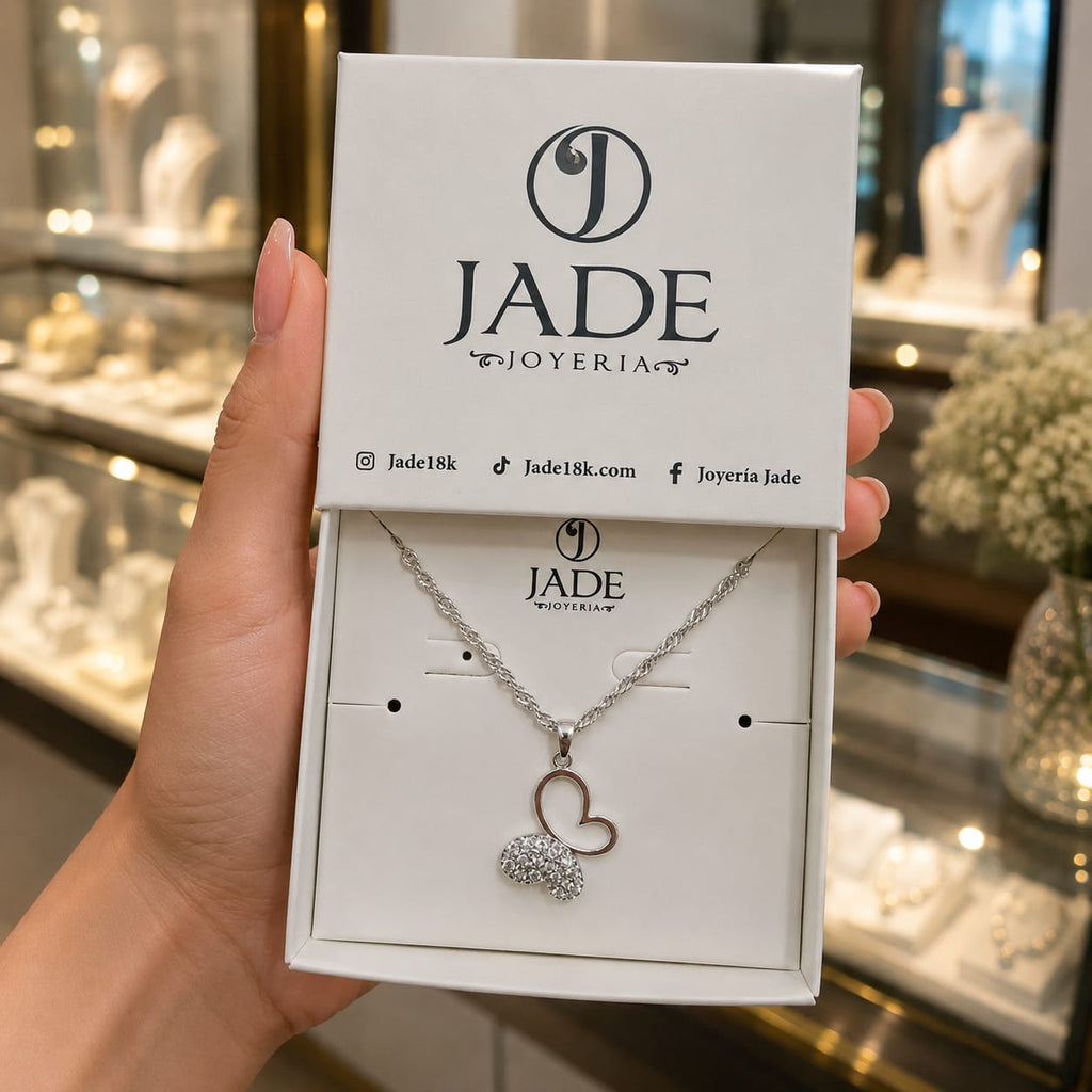 Dije + Cadena, Mariposa escarchada en plata