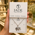 Dije + cadena, elefante grande en plata