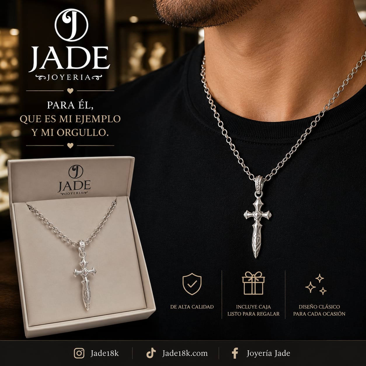 Dije de Cruz Juan en plata ley
