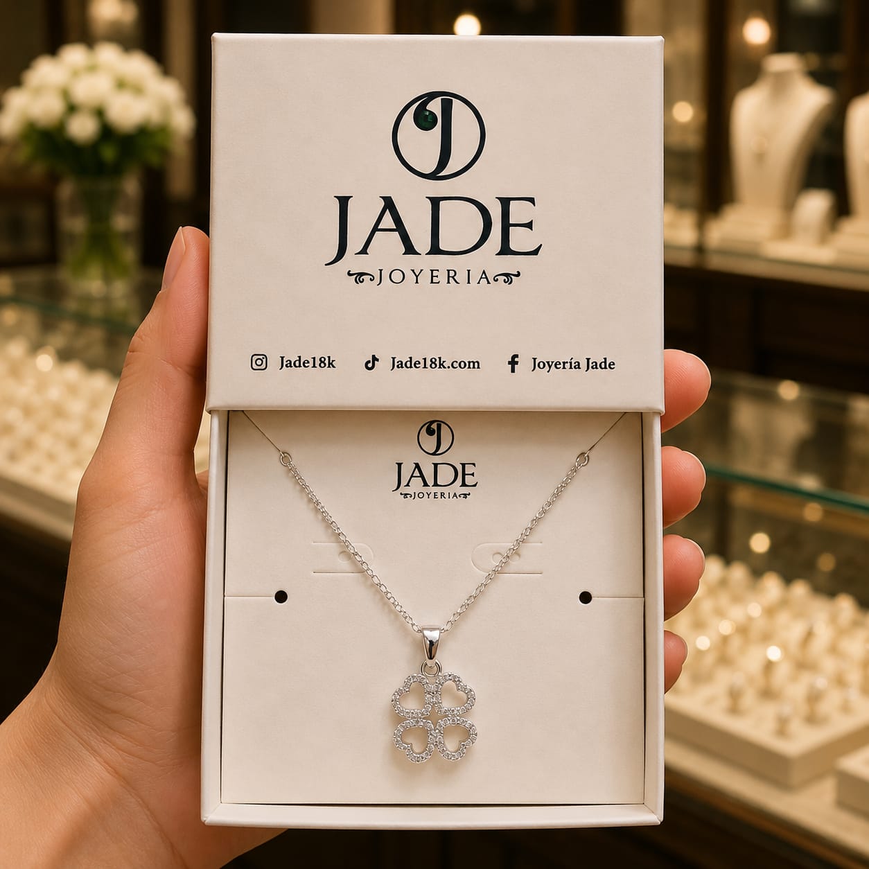 Dije de Trebol en plata ley