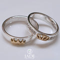 Aros de boda en Oro 18k y plata, Reinas