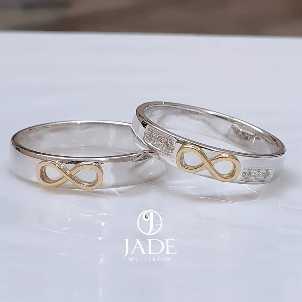 Aros de boda en Oro 18k y plata Infinitos