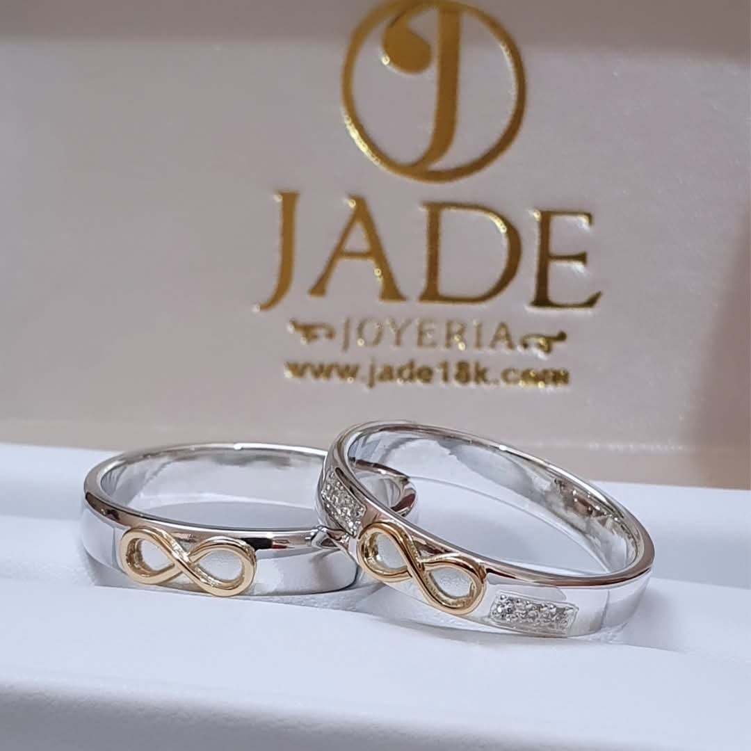 Aros de boda en Oro 18k y plata Infinitos