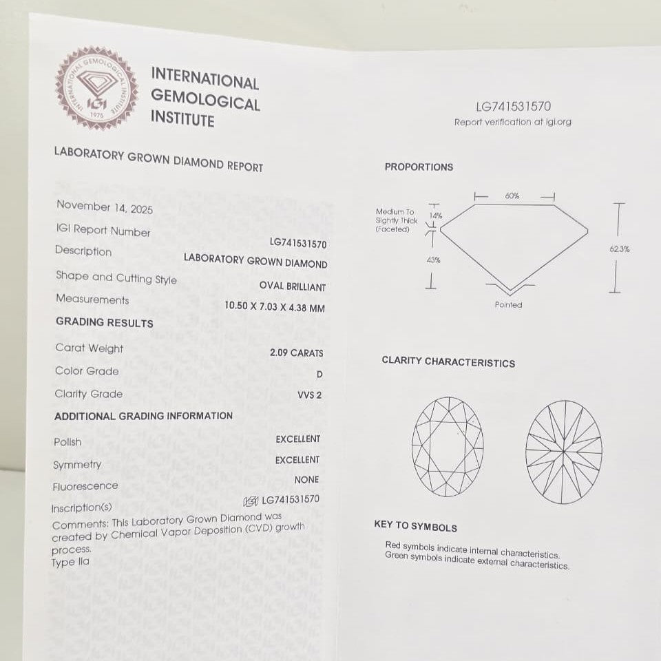 Anillo de Compromiso con Diamante de Laboratorio Fiorella