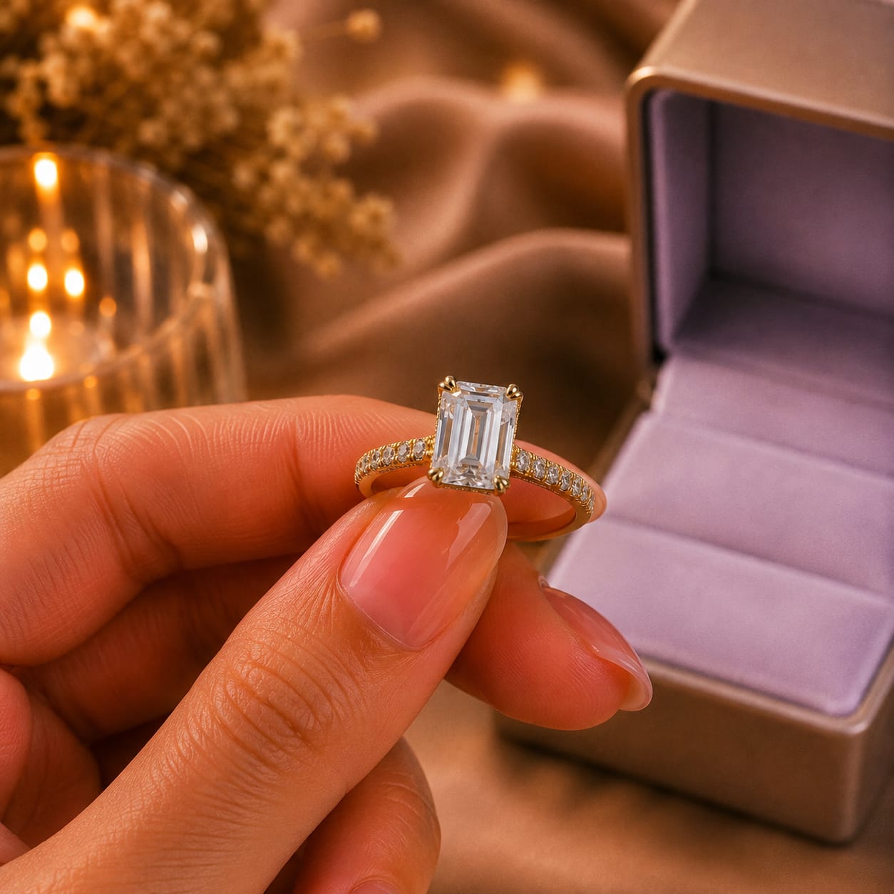 Anillo de Compromiso con Diamante de Laboratorio Albania