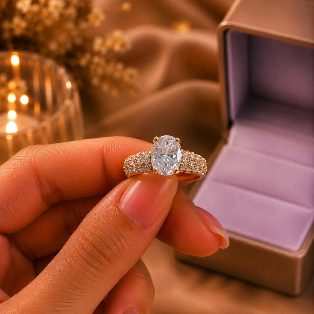 Anillo de Compromiso con Diamante de Laboratorio Eternity