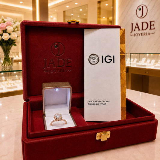 Anillo de Compromiso con Diamante de Laboratorio Éternel en oro rosado 18k – Jade18k (vista 2)