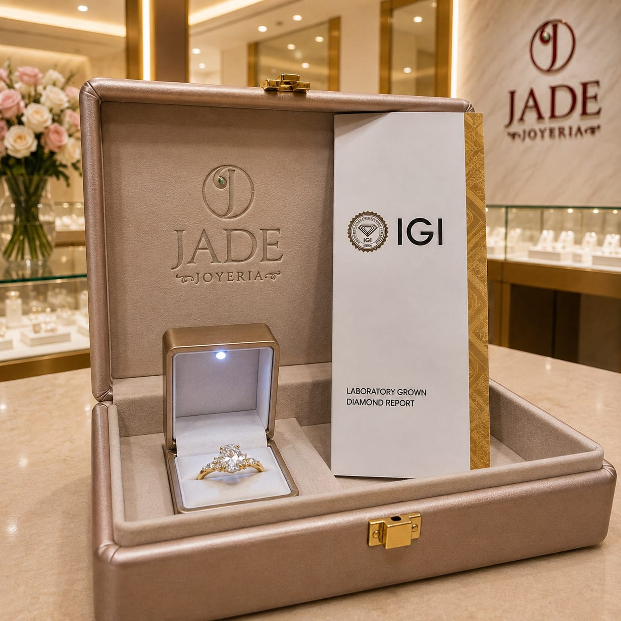 Anillo de Compromiso con Diamante de Laboratorio Novia