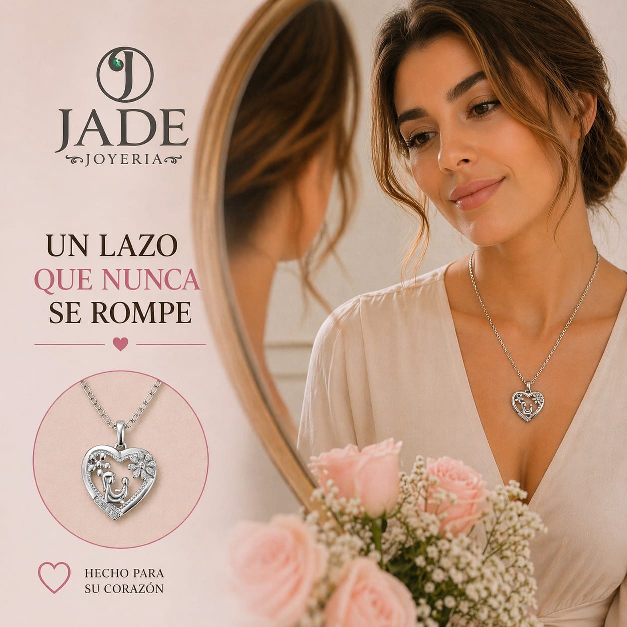 Dije + Cadena mi Madre incomparable en plata ley