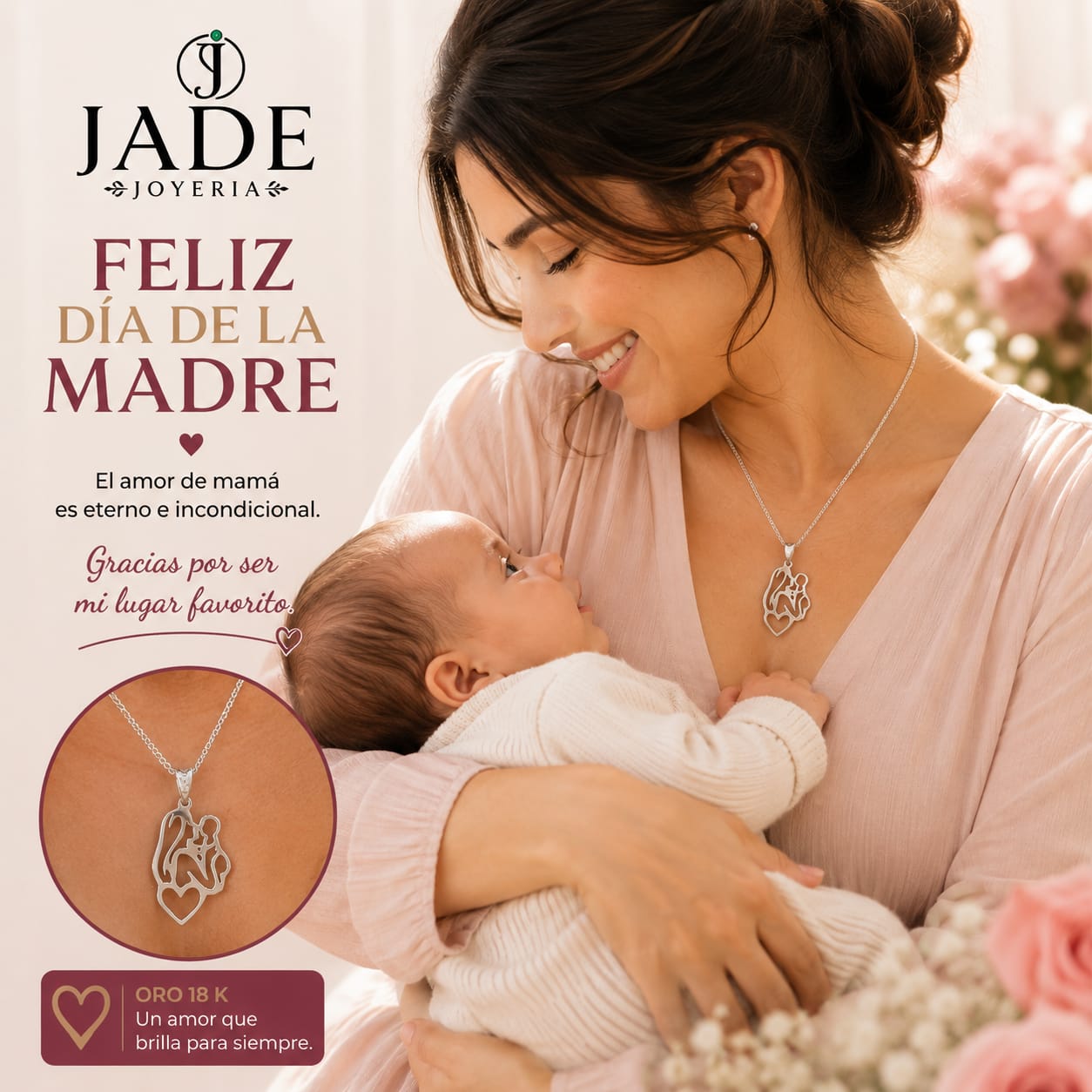 Dije + Cadena mi Madre incomparable en plata ley