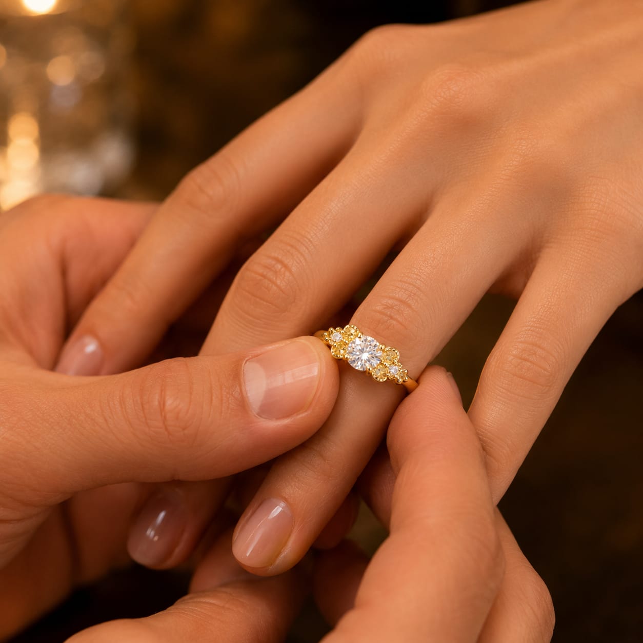 Anillo de compromiso  con moissanite Siempre para ti