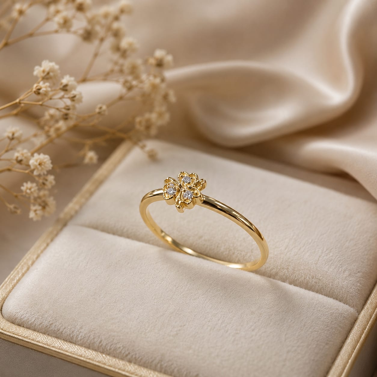 Cintillo  con moissanite flor