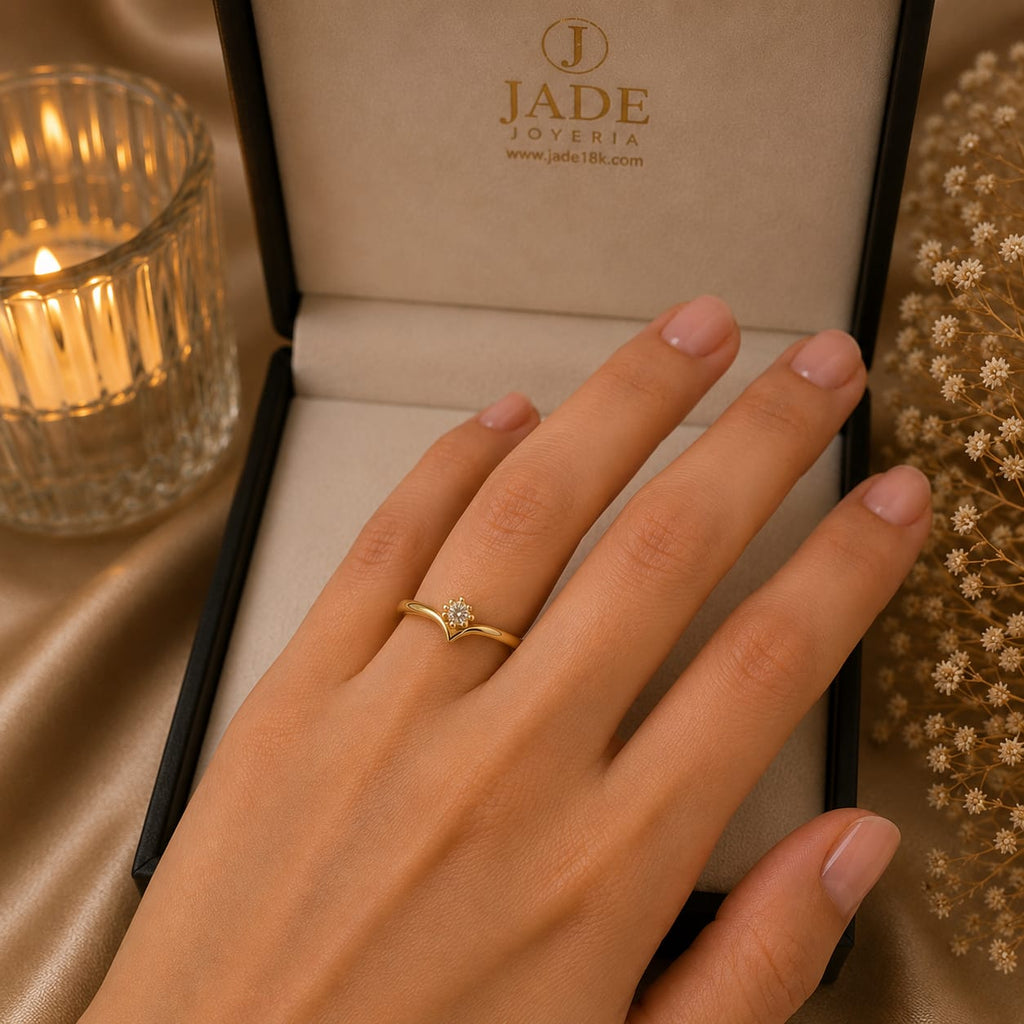 Cintillo con Moissanite Flor de Brillo