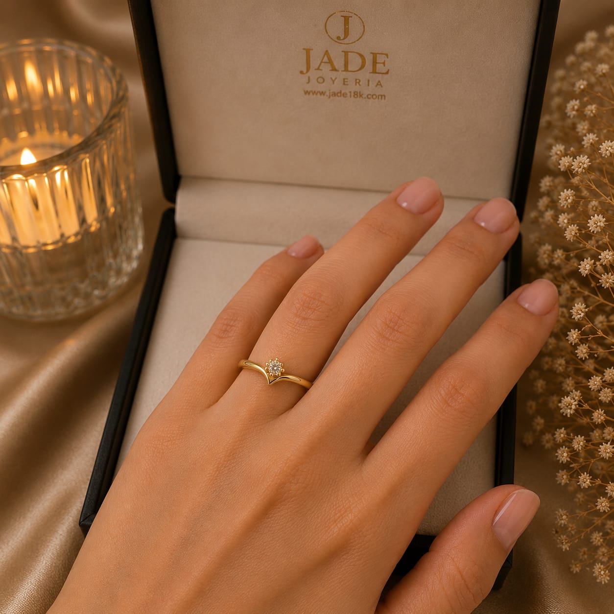 Cintillo con Moissanite Flor de Brillo