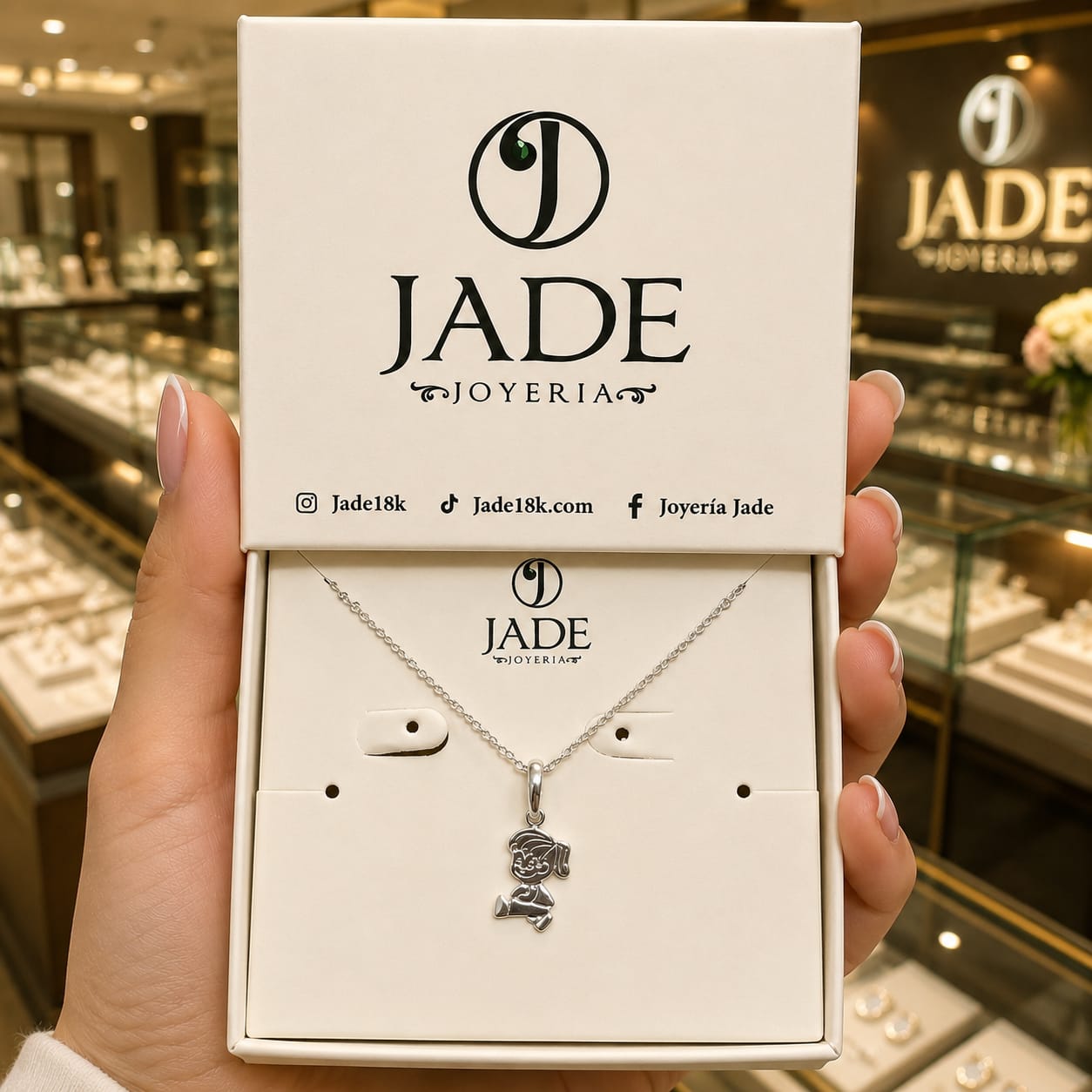Dije + cadena de niña en relieve plata ley
