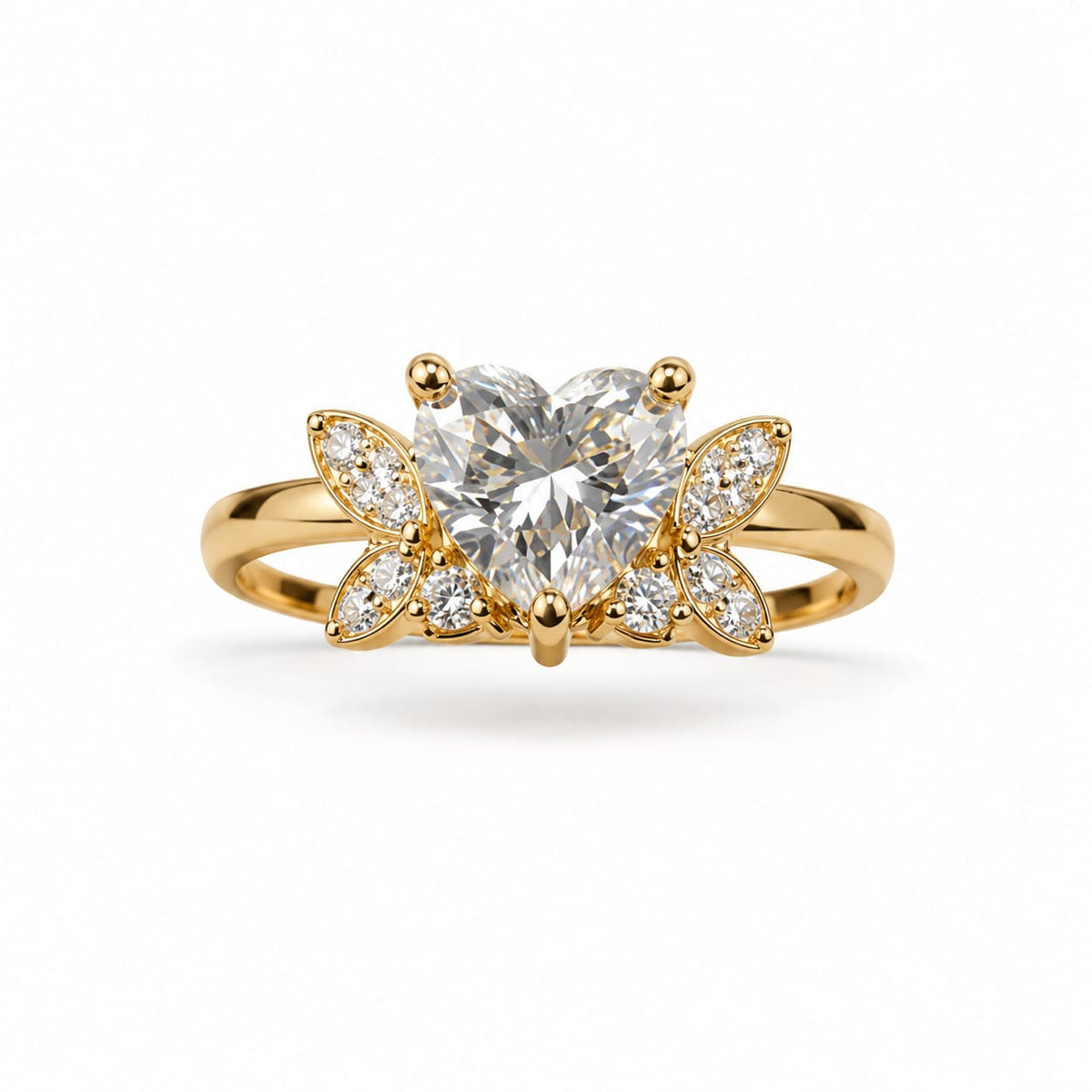 Anillo con Diamante de Laboratorio Corazon
