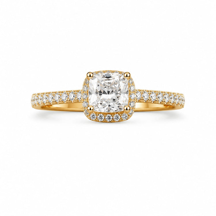 Anillo de Compromiso con Diamante de Laboratorio Destello en oro 18k – Jade18k