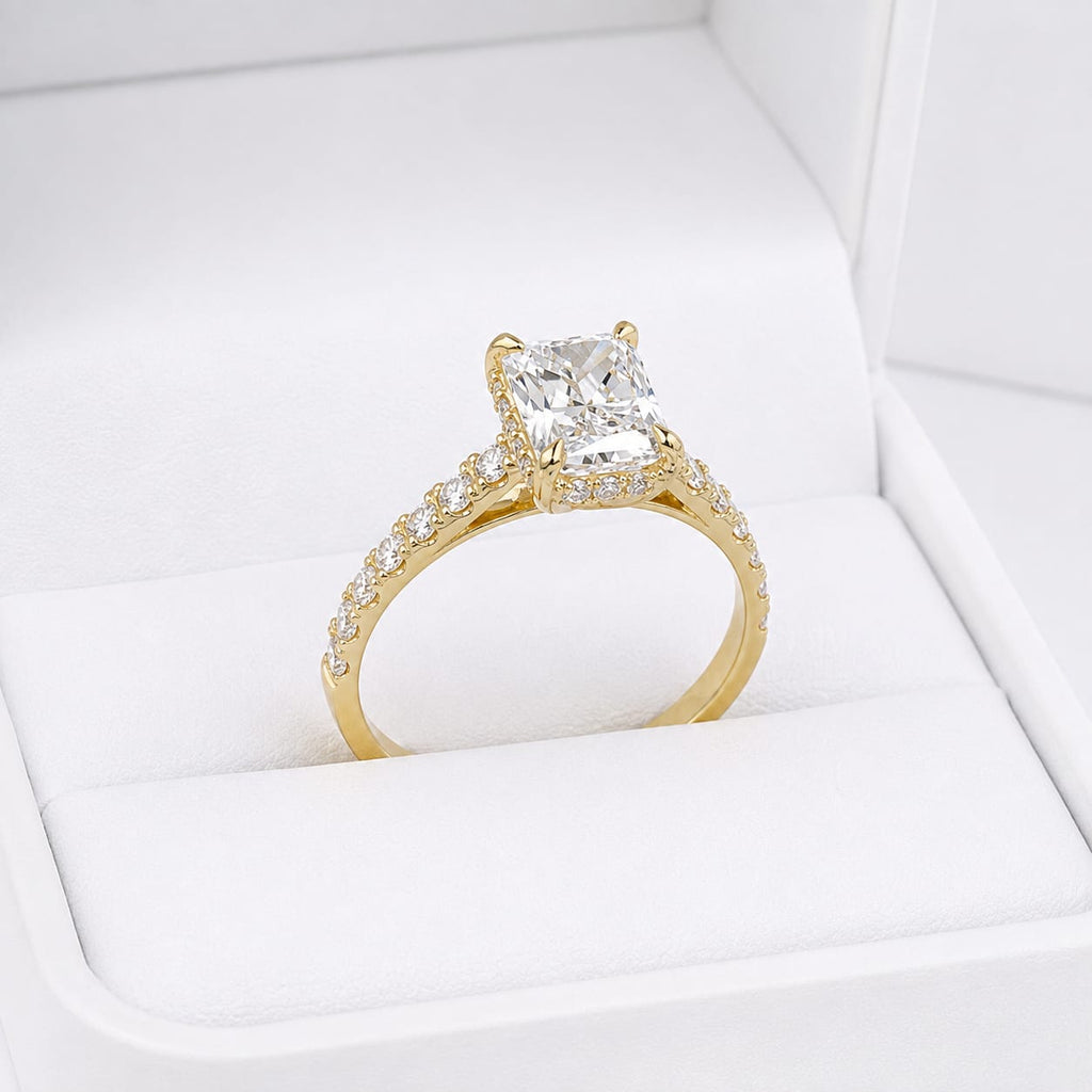 Anillo de compromiso amore con diamante de laboratorio en oro 18k – Jade18k (vista 2)