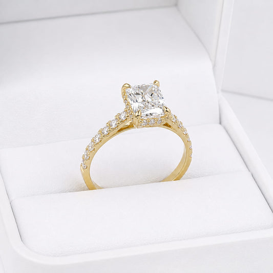 Anillo de compromiso amore con diamante de laboratorio en oro 18k – Jade18k (vista 2)