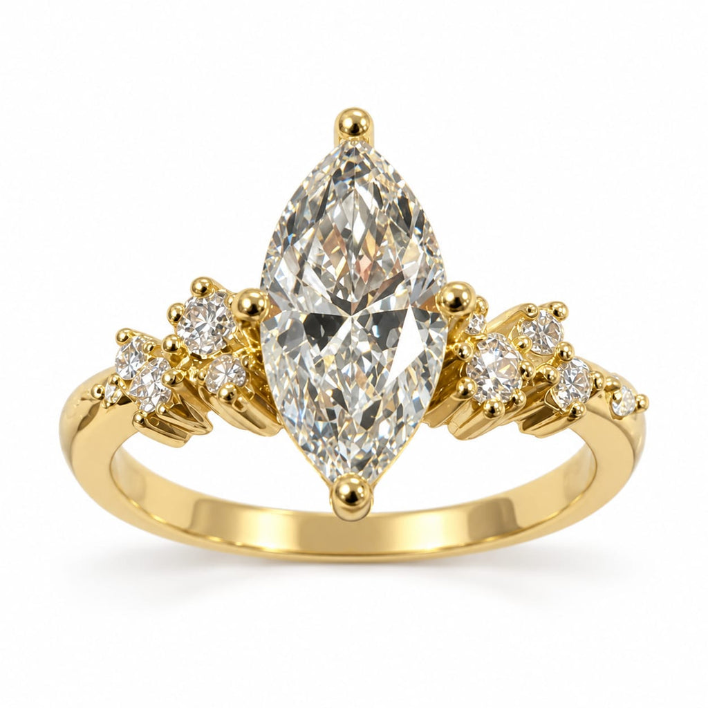 Anillo de compromiso con Diamante de Laboratorio Esmeralda