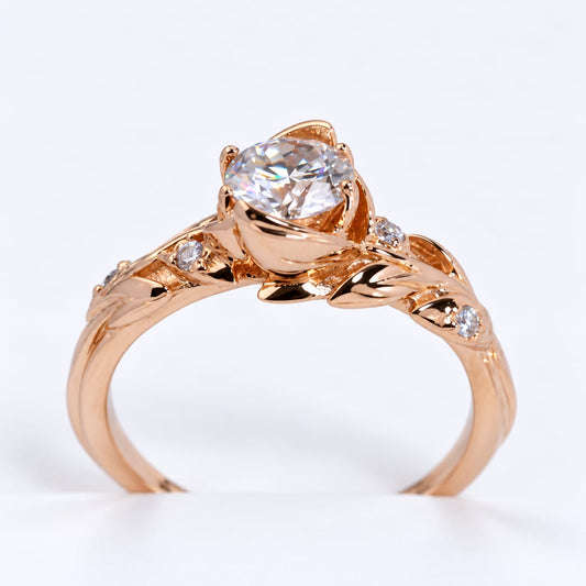 Anillo con Diamante de laboratorio Esencia de Luz en oro rosado 18k – Jade18k (vista 2)