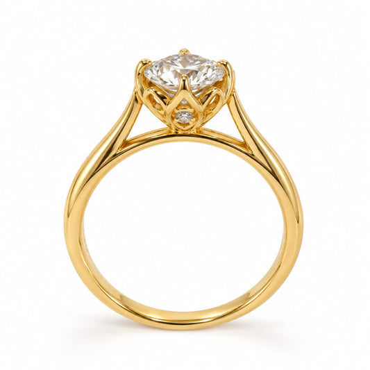 Anillo con Diamante de laboratorio Aura de Amor en oro 18k – Jade18k
