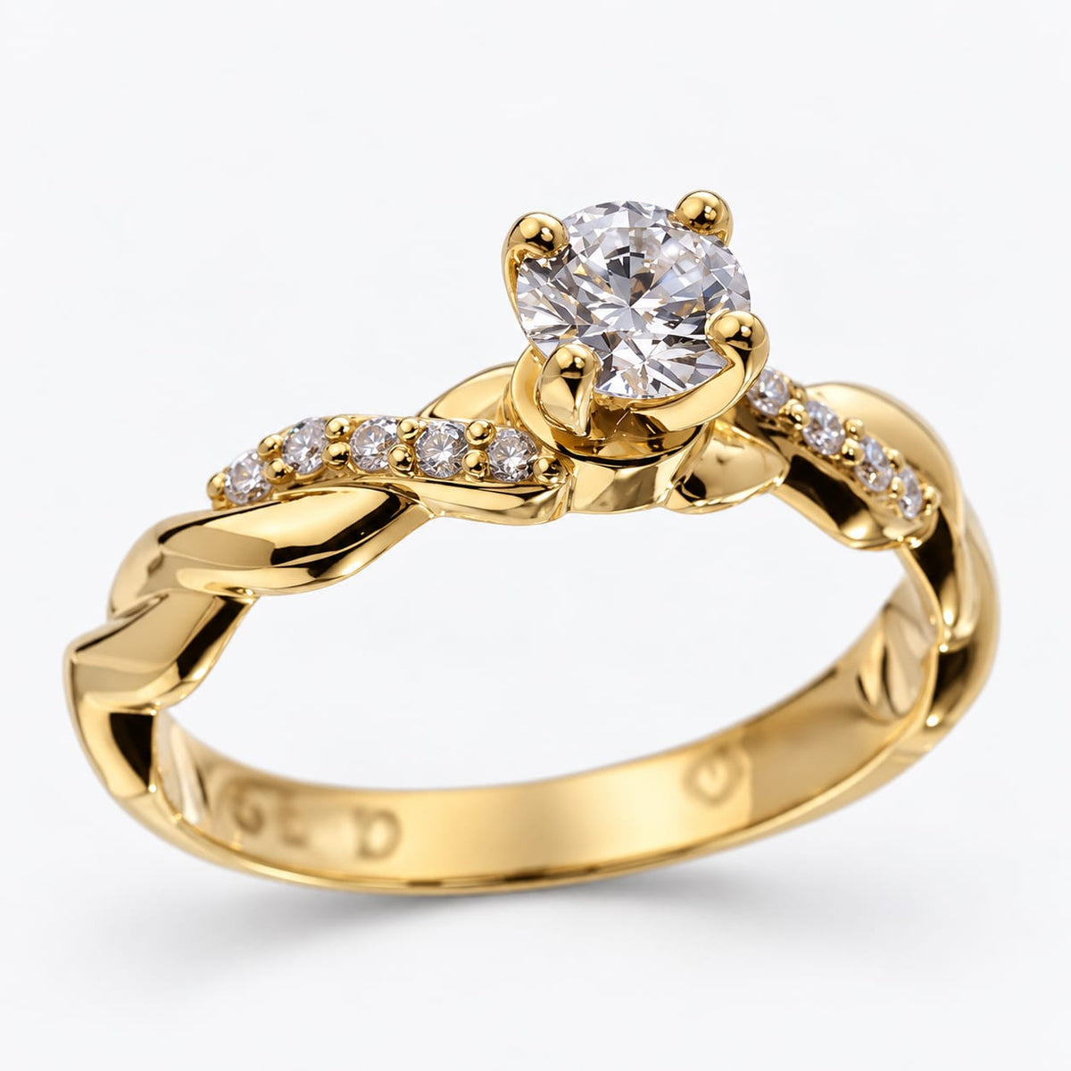 Anillo de compromiso con Diamante de Laboratorio Un Solo Sí
