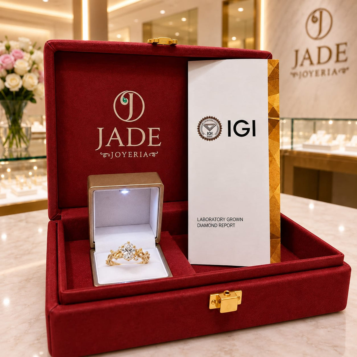Anillo De Compromiso Eterno Con Diamante De Laboratorio