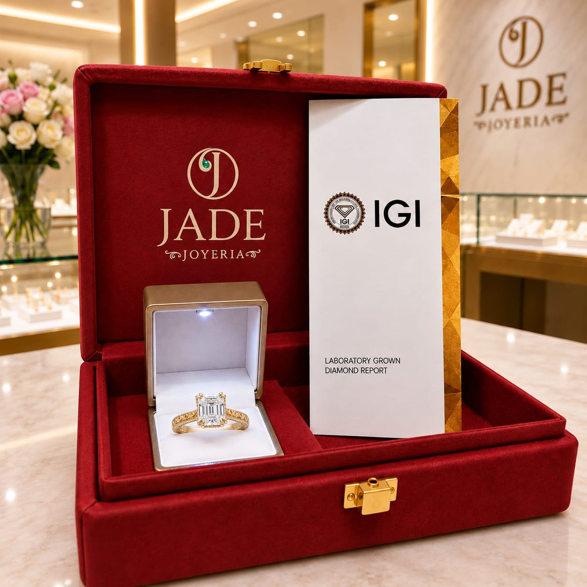 Anillo de Compromiso con Diamante de Laboratorio Albania