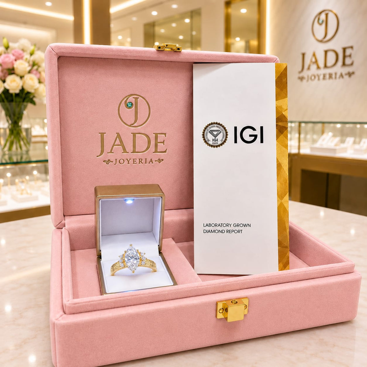 Anillo de Compromiso con Diamante de Laboratorio Valentina
