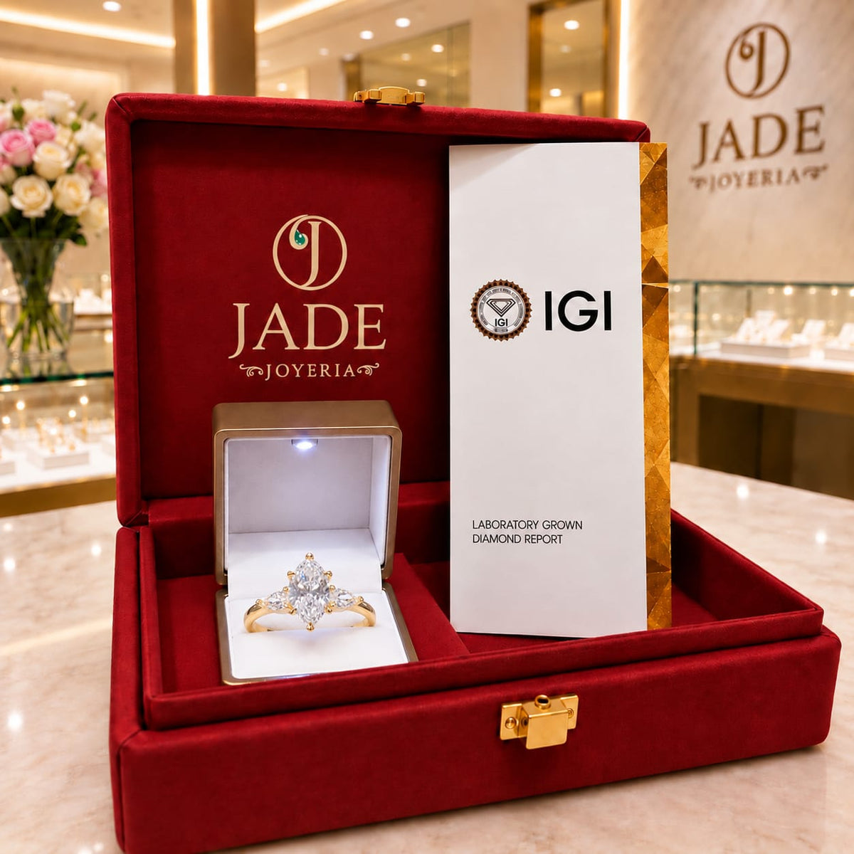 Anillo de Compromiso con Diamante de Laboratorio Lumière