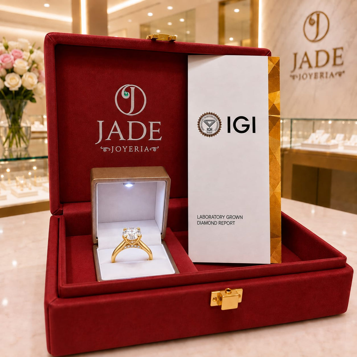 Anillo de Compromiso en Oro 18k con Diamante de Laboratorio  Majestic