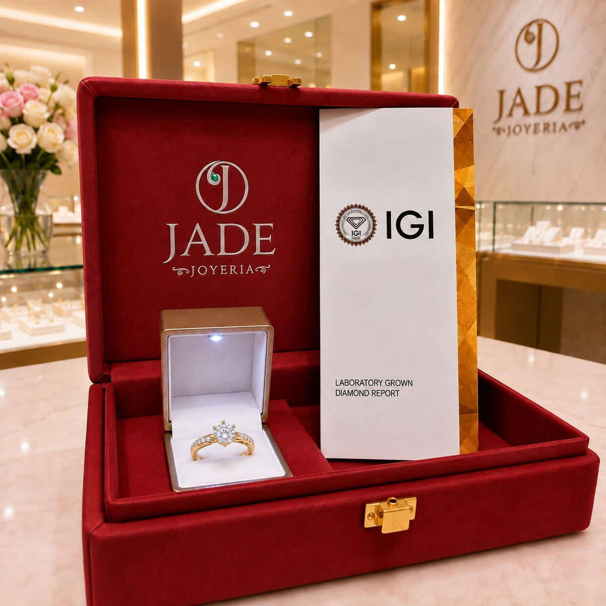 Anillo de Compromiso con Diamante de Laboratorio Estela