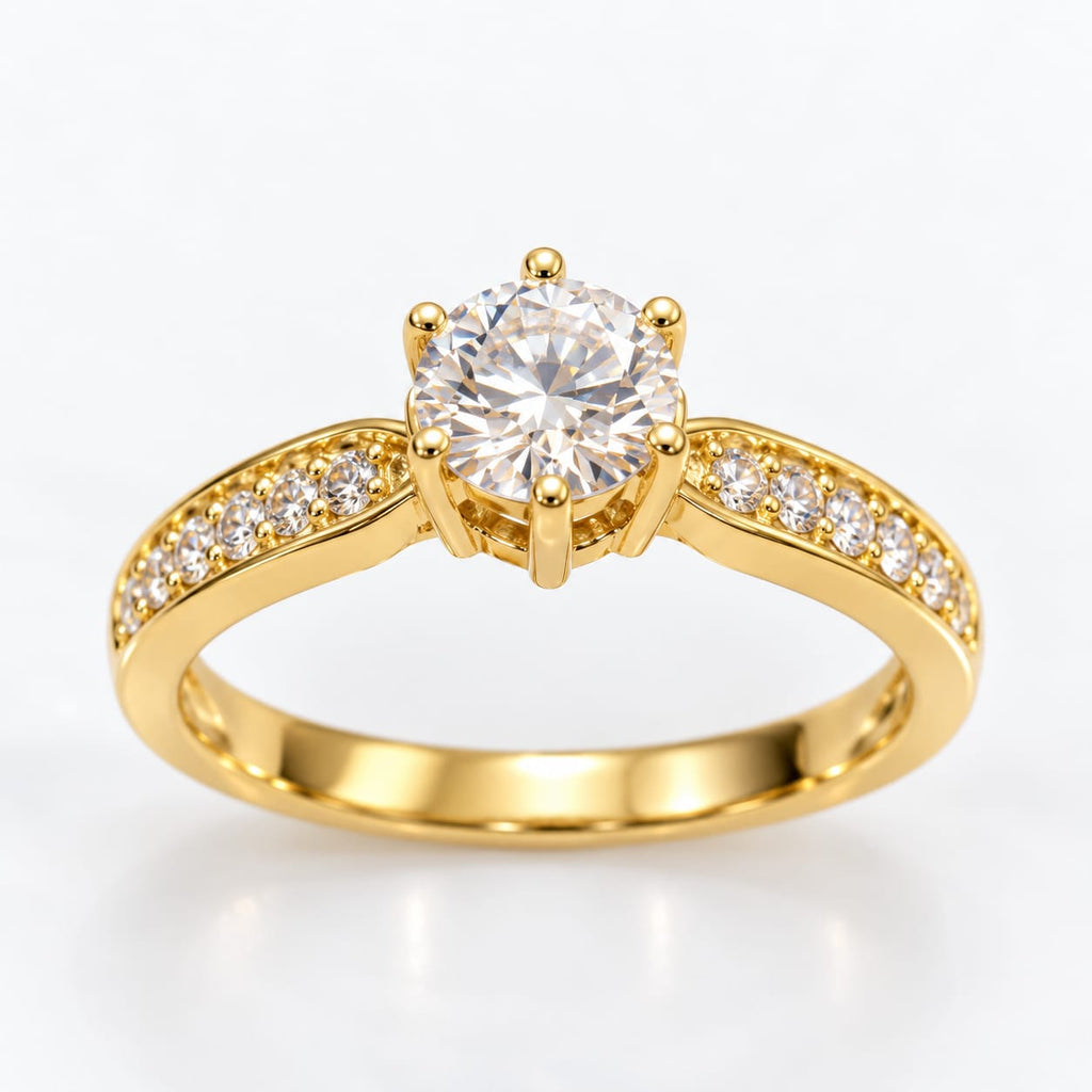 Anillo de compromiso con moissanite castillo princesa