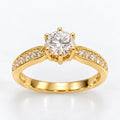 Anillo de compromiso con moissanite castillo princesa