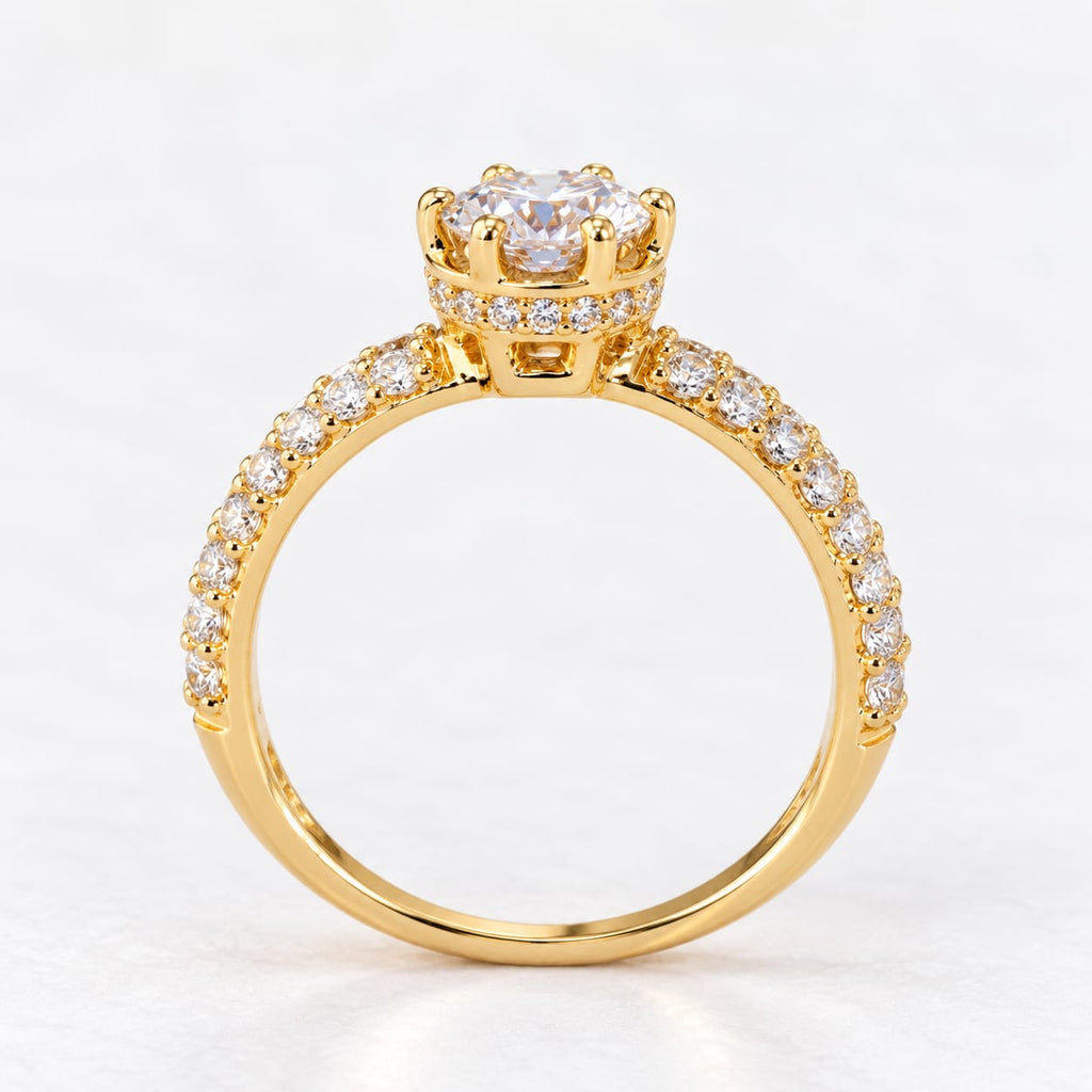 Anillo de compromiso  con moisanitas Cielo azulado