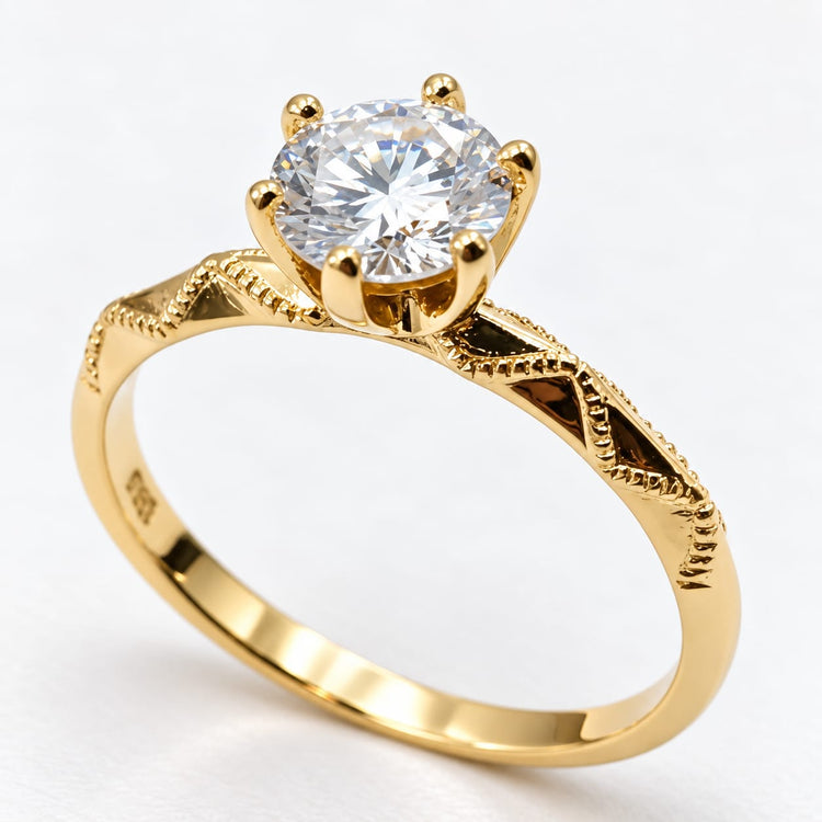 Anillo de compromiso luz en oro 18k – Jade18k