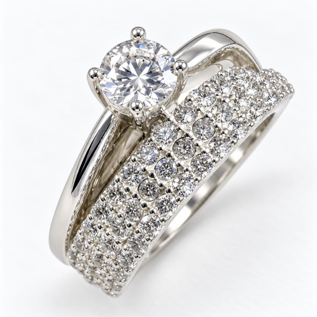 Anillo de Compromiso Plata "Doble"