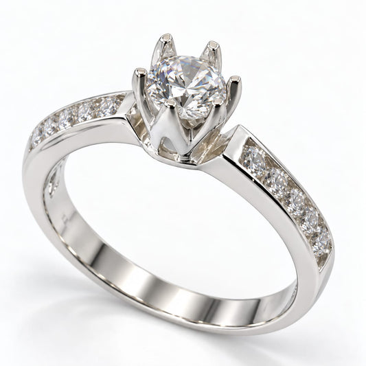 Anillo Ali de Compromiso en plata ley – Jade18k (vista 2)