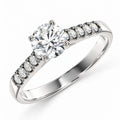 Anillo de Compromiso con Piedras Brillantes Plata Ley