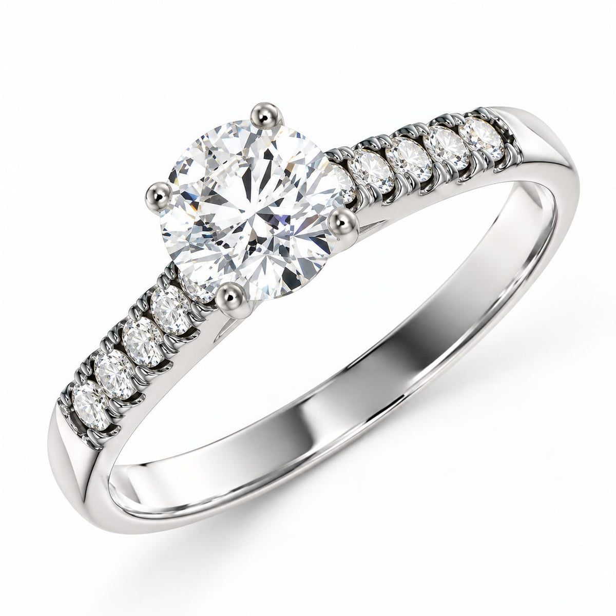 Anillo de Compromiso con Piedras Brillantes Plata Ley