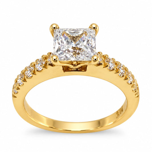 Anillo de Compromiso "Flor" en oro 18k – Jade18k (vista 2)