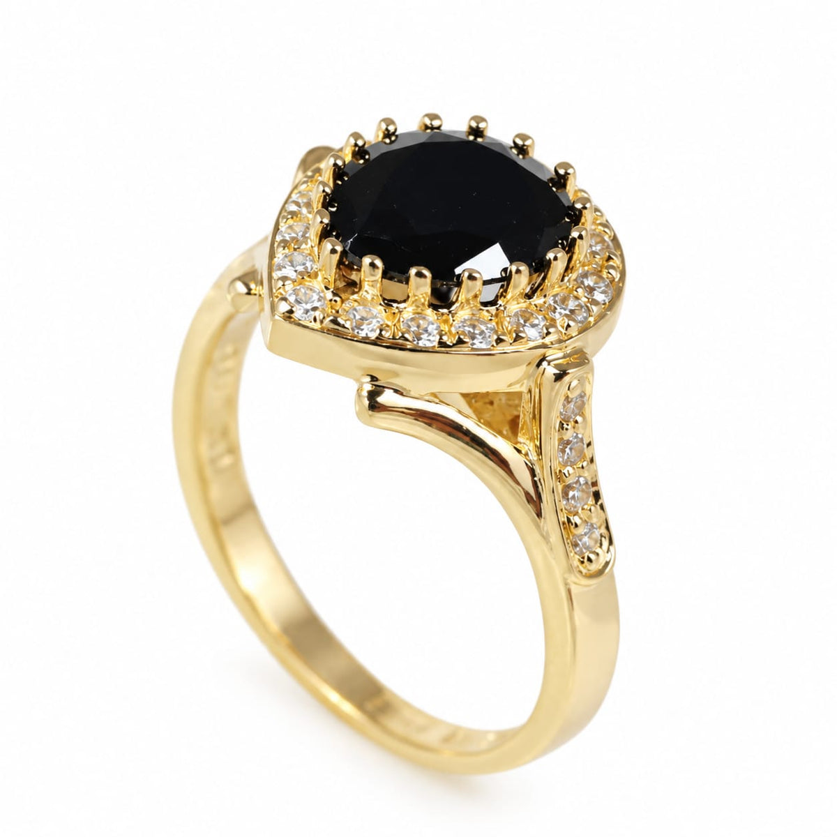 Anillo Gota negra oro 18k