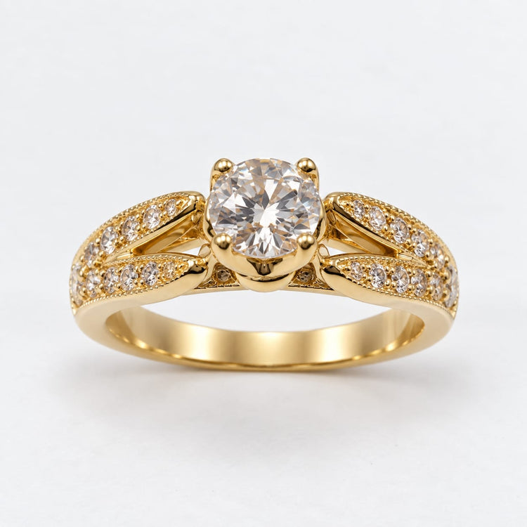 Anillo de compromiso "Gianella" en oro 18k – Jade18k