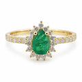 Anillo Gota De Esmeralda