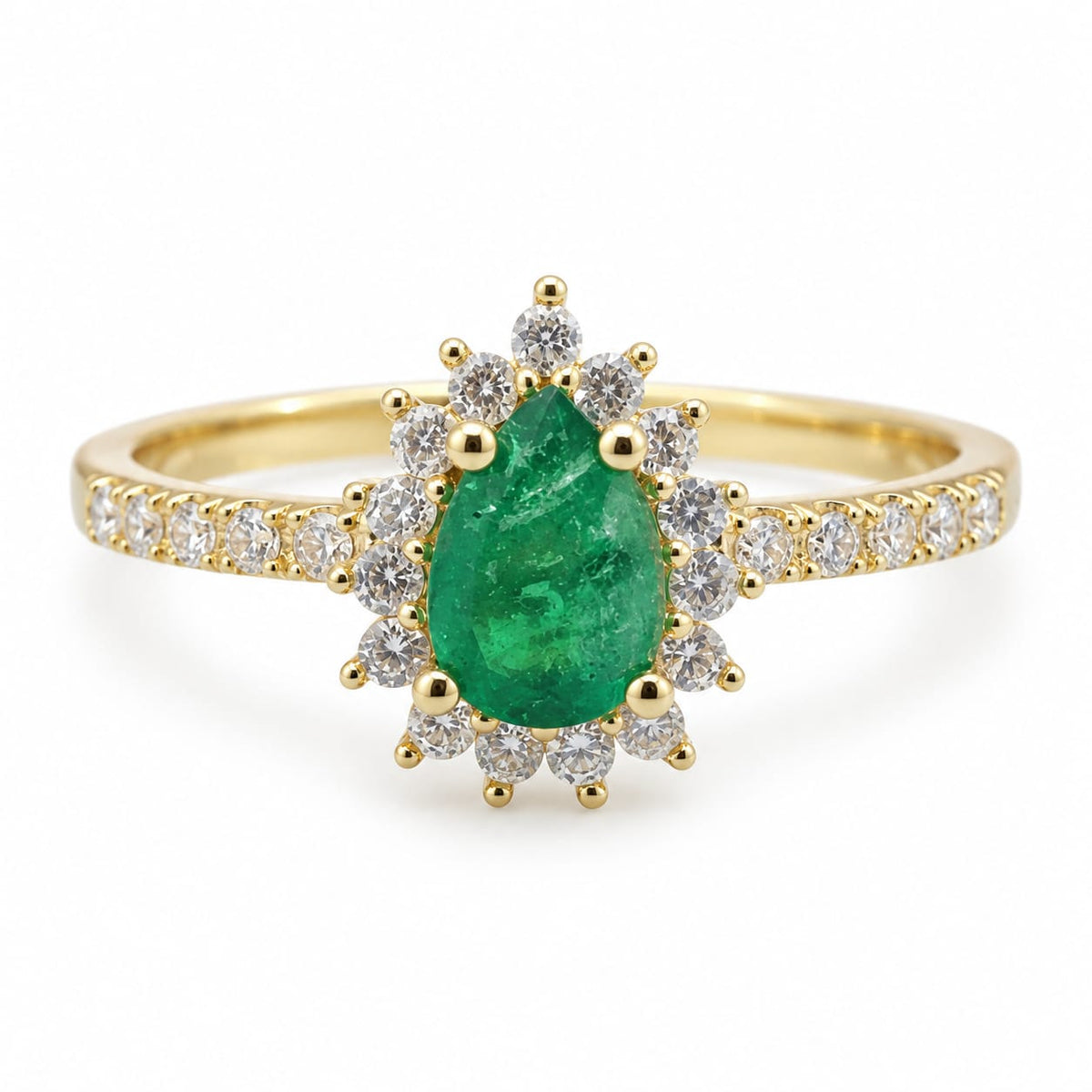 Anillo Gota De Esmeralda